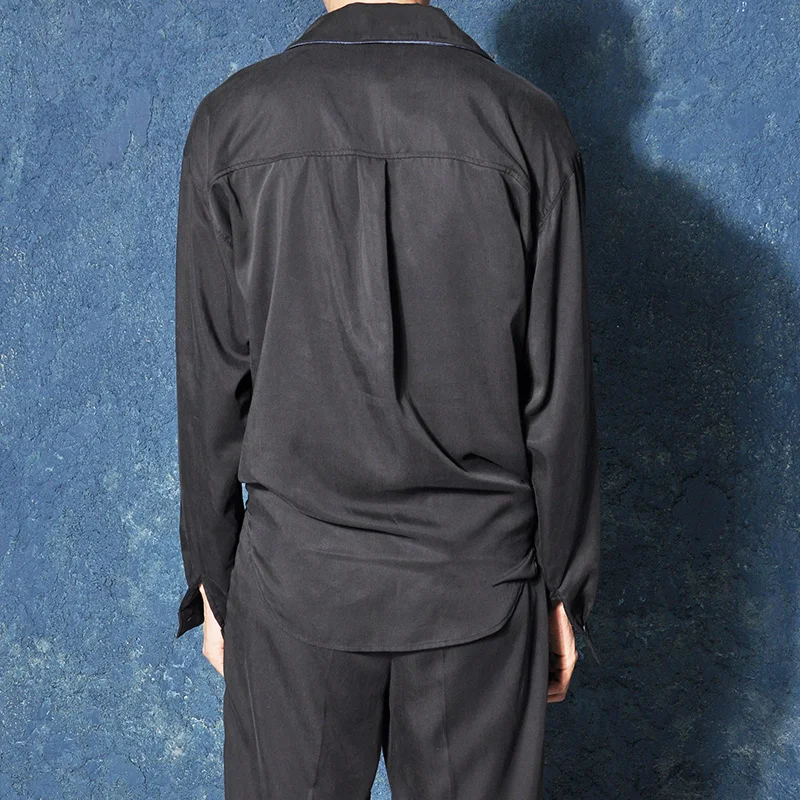 Street Vintage Long Sleeve Shirts Men Designer Single Breasted Loose Fit Tops 2021 Autumn Black Lapel Casual Shirts Male S-2XL 
Street Vintage Long Sleeve Shirts Men Designer Single Breasted Loose Fit Tops 2021 Autumn Black Lapel Casual Shirts Male S-2XL