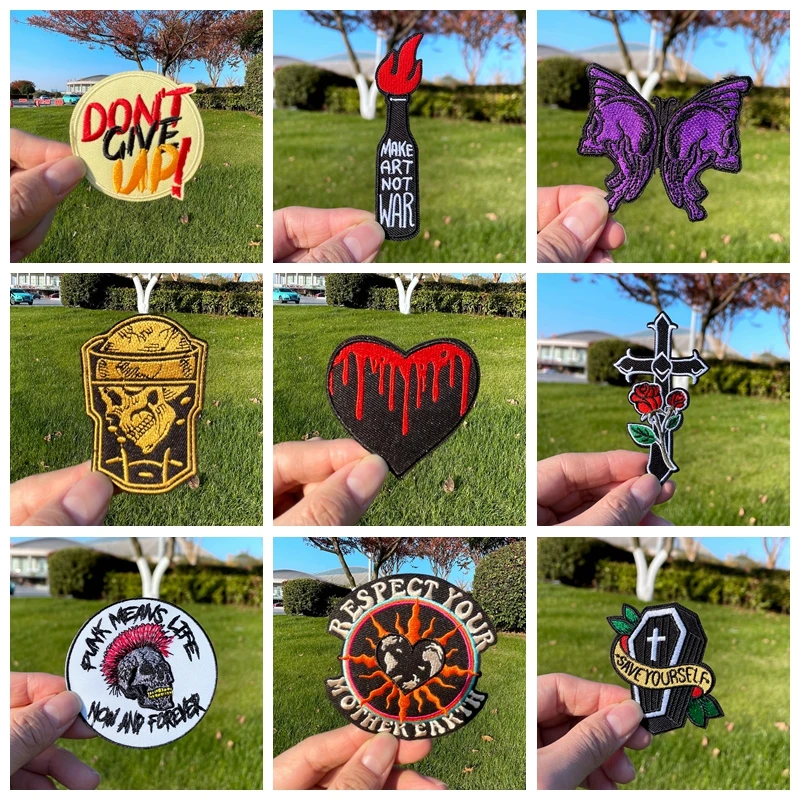 Punk Butterfly Skull Stickers Iron On Patches For Clothing Thermoadhesive Patches Letter Stripes Embroidered Patches On Clothes
Punk Butterfly Skull Stickers Iron On Patches For Clothing Thermoadhesive Patches Letter Stripes Embroidered Patches On Clothes