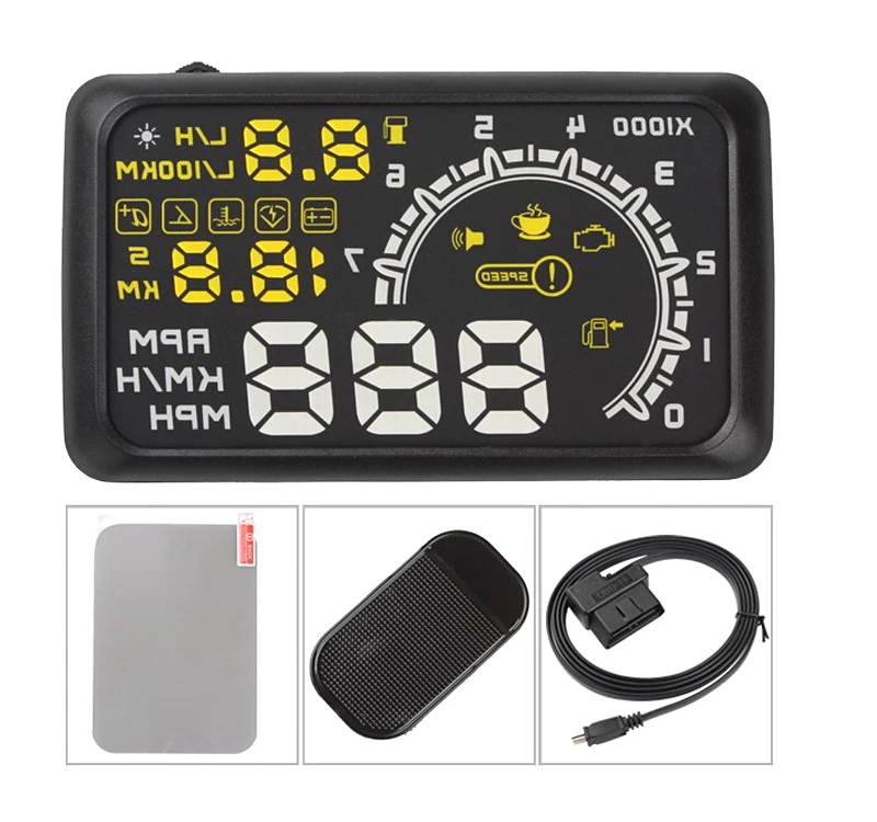 

Car Hud Head Up Display Digital Over-speed Alarm OBD2 II Interface GPS Speedometer Car Styling Car Speedometer W02 5.5" KM/h MPH