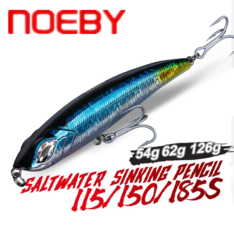 

NOEBY NBL9493 Big Pencil Lure 115mm 150mm 185mm VMC Hook Sinking Wobbler Hard Bait Carp Bass Lures Isca Artificial Para Pesca