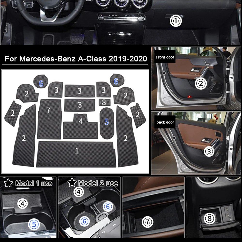 Car Door Groove Mat For Mercedes-Benz A-Class 2019-2020 PU Leather Car Non-Slip Covers Cup Pad Interior Accessories 17pcs
Car Door Groove Mat For Mercedes-Benz A-Class 2019-2020 PU Leather Car Non-Slip Covers Cup Pad Interior Accessories 17pcs