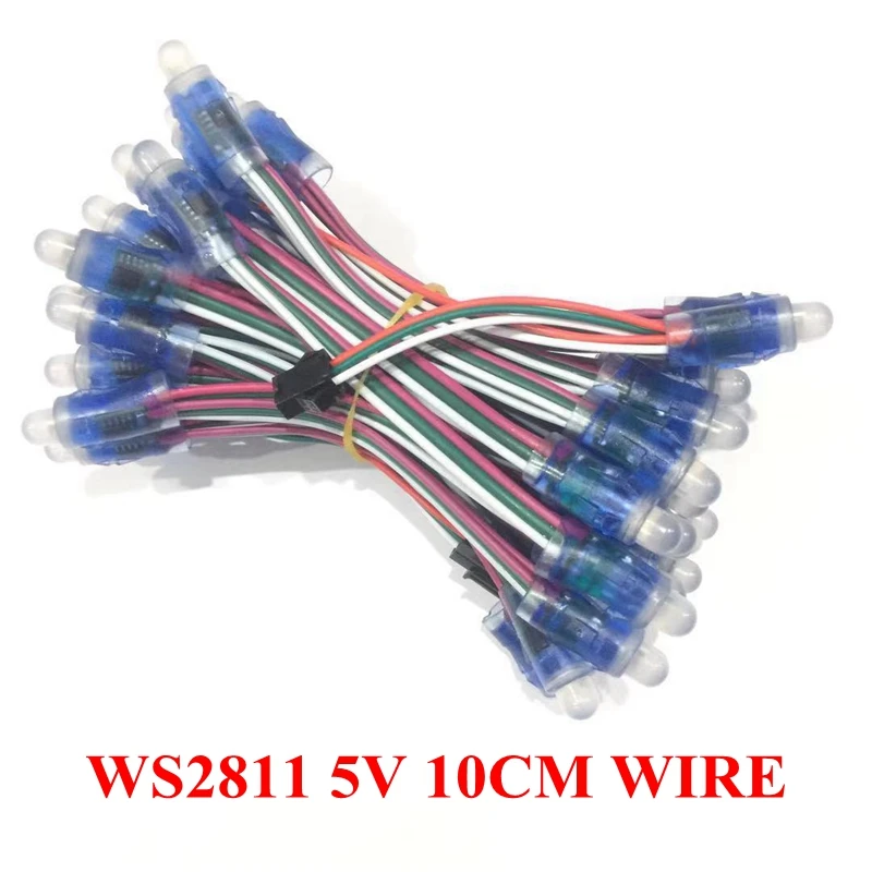 50 светодиодный s 12 мм WS2811 2811 IC полный Цвет пикселей модуль светильник вход DC5V IP65