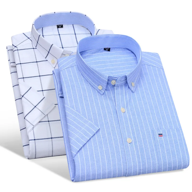 Men Oxford grid stripe casual shirts with short sleeves routine chest pocket edition plus-size work shir Button down thickt
Men Oxford grid stripe casual shirts with short sleeves routine chest pocket edition plus-size work shir Button down thickt