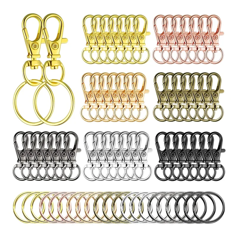 50 Sets Swivel Clasps Set Lanyard Snap Hooks with Key Rings, Metal Lanyard Keychain Hooks for Keychain Jewelry DIY Craft
50 Sets Swivel Clasps Set Lanyard Snap Hooks with Key Rings, Metal Lanyard Keychain Hooks for Keychain Jewelry DIY Craft