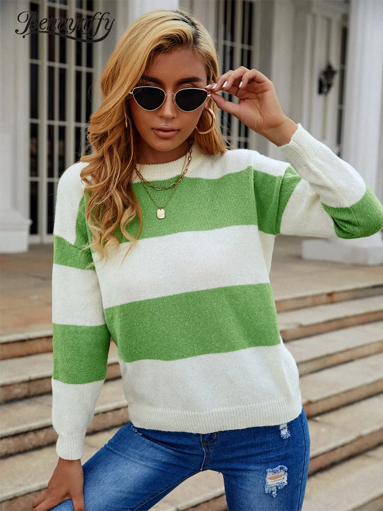 Benuynffy Crew Neck Soft Knitted Sweaters Women Fall Winter Color Block Drop Shoulder Pullovers Female Casual Warm Knitwear
Benuynffy Crew Neck Soft Knitted Sweaters Women Fall Winter Color Block Drop Shoulder Pullovers Female Casual Warm Knitwear
