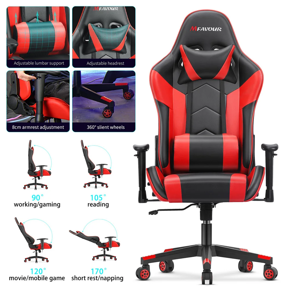 Эргономичное игровое кресло с подставкой для ног, высококачественное игровое кресло, эргономичное компьютерное гоночное кресло с поддержк...
Эргономичное игровое кресло с подставкой для ног, высококачественное игровое кресло, эргономичное компьютерное гоночное кресло с поддержк...