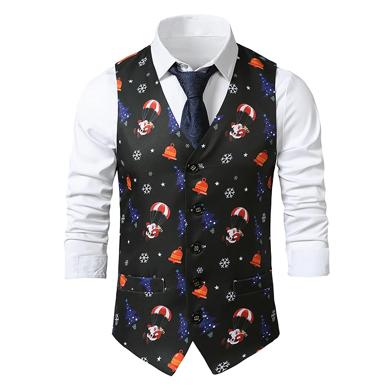Cute Santa Claus Print Mens Suit Vests Merry Christmas Waistcoat Men Xmas Party Prom Costume Vests Cosplay Men Clothes Vest
Cute Santa Claus Print Mens Suit Vests Merry Christmas Waistcoat Men Xmas Party Prom Costume Vests Cosplay Men Clothes Vest