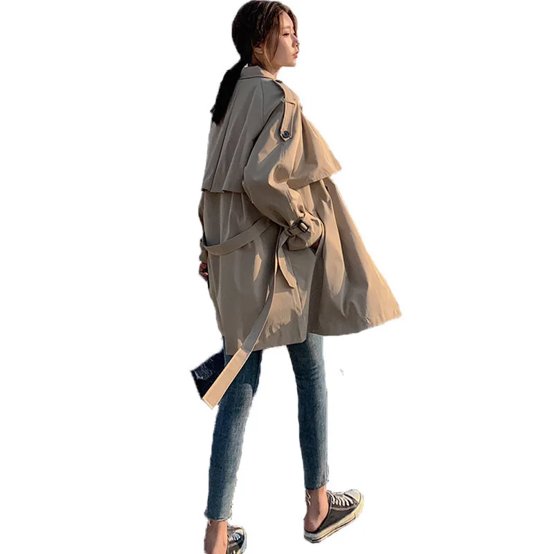 2020 New Blends Overcoat Women's New for Autumn Korean Retro Loose Long over-the-Knee Blends Coat Khaki
2020 New Blends Overcoat Women's New for Autumn Korean Retro Loose Long over-the-Knee Blends Coat Khaki