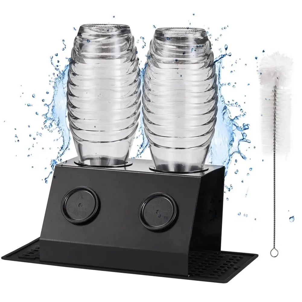 Beverages Soda Bottle Shelf With Bottle Brush 2 Holes Universal Bottle Holder Stainless Steel Rack Drip Tray Kitchen Accessories
Beverages Soda Bottle Shelf With Bottle Brush 2 Holes Universal Bottle Holder Stainless Steel Rack Drip Tray Kitchen Accessories