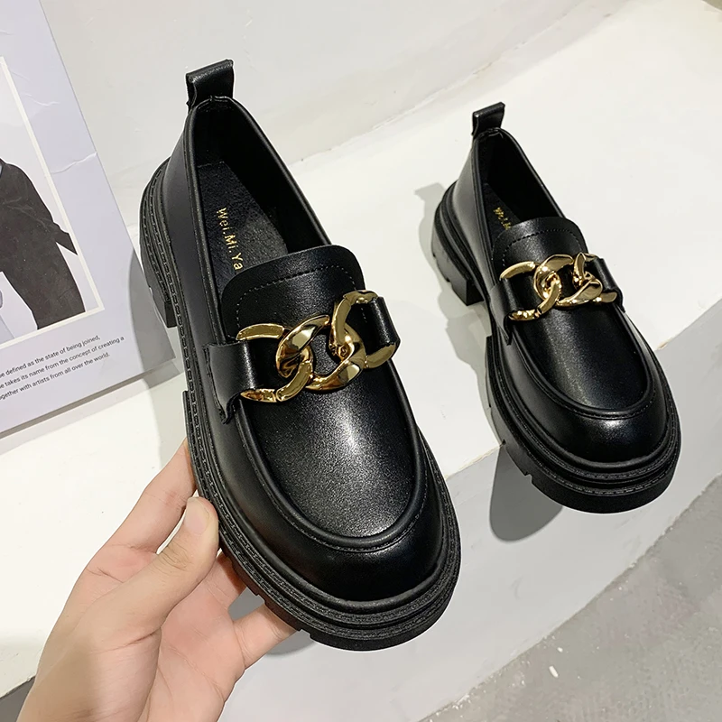 Spring and Autumn Platform Loafers Women High Heels Luxury Chain Work Shoes Square Root Low Heels New 2021
Spring and Autumn Platform Loafers Women High Heels Luxury Chain Work Shoes Square Root Low Heels New 2021