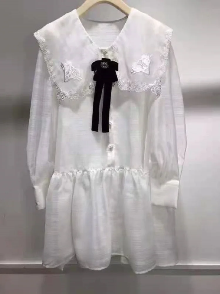 Sweet Cute Dress 2021 Spring Summer Style Ladies Big Turn-down Collar Sweetheart Embroidery Long Sleeve Casual Loose Dress White
Sweet Cute Dress 2021 Spring Summer Style Ladies Big Turn-down Collar Sweetheart Embroidery Long Sleeve Casual Loose Dress White