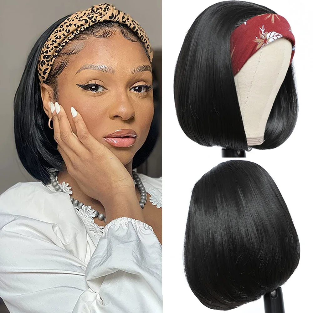 10-12 inch Short Bob Straight Headband Syntactic Wigs For Black Women Bob Headband Wig Machine Made Headband Bob Wig
10-12 inch Short Bob Straight Headband Syntactic Wigs For Black Women Bob Headband Wig Machine Made Headband Bob Wig