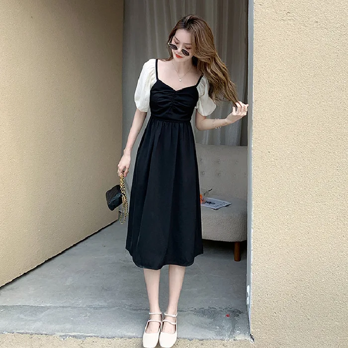Women's Long Dress Retro V Neck High Waist Slim Style Ruff Short Sleeves Splicing Dress for Summer Prom FS99
Women's Long Dress Retro V Neck High Waist Slim Style Ruff Short Sleeves Splicing Dress for Summer Prom FS99