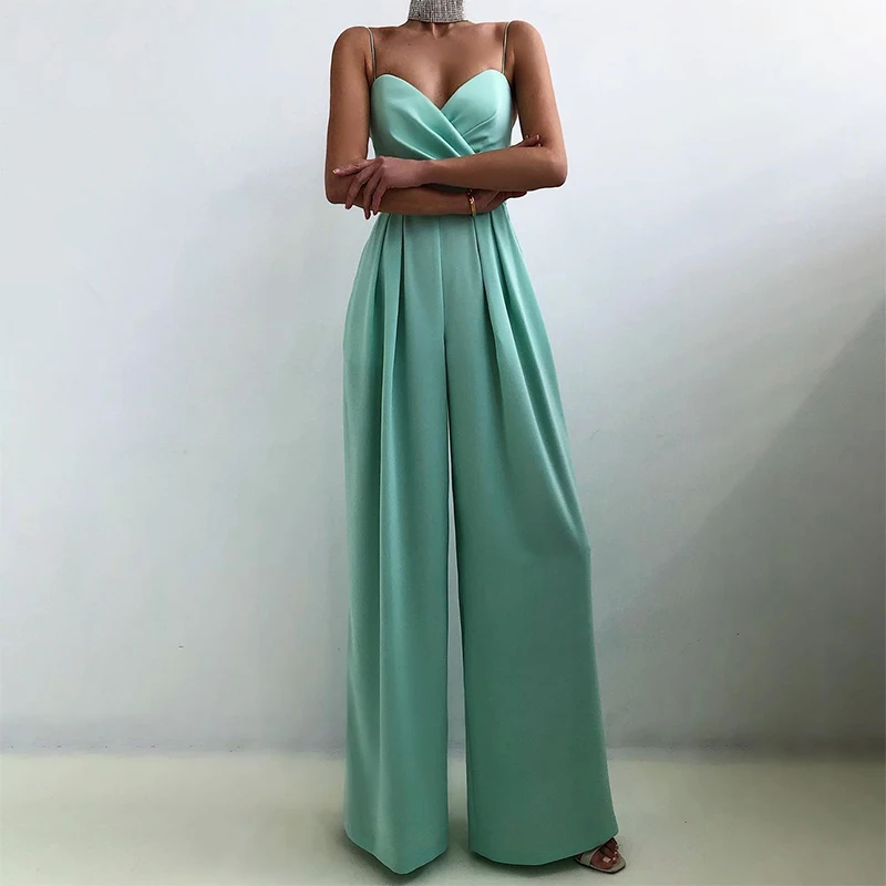 2021 Summer Sexy Sleeveless Sling Jumpsuit Women Solid Color High Waist Mopping Minimalist Straight-Leg Jumpsuit Female
2021 Summer Sexy Sleeveless Sling Jumpsuit Women Solid Color High Waist Mopping Minimalist Straight-Leg Jumpsuit Female