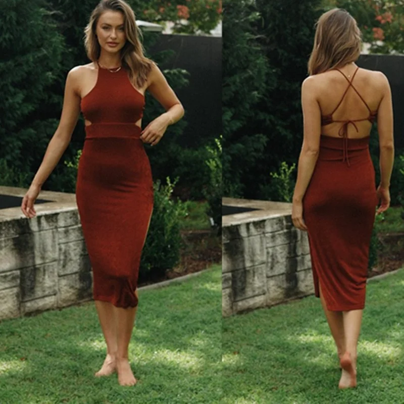 Donsignet New Women's Clothing Fashion Round Neck Sexy Backless Slim Bandage Dresses Women Spaghetti Strap Dresses for Women
Donsignet New Women's Clothing Fashion Round Neck Sexy Backless Slim Bandage Dresses Women Spaghetti Strap Dresses for Women