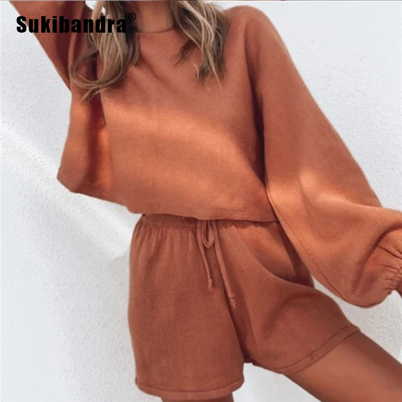 Sukibandra 2020 Autumn Long Sleeve Oversized Crop Top and Shorts 2 Two Piece Set Outfits Fall Casual Women Red Knitted Sweater
Sukibandra 2020 Autumn Long Sleeve Oversized Crop Top and Shorts 2 Two Piece Set Outfits Fall Casual Women Red Knitted Sweater