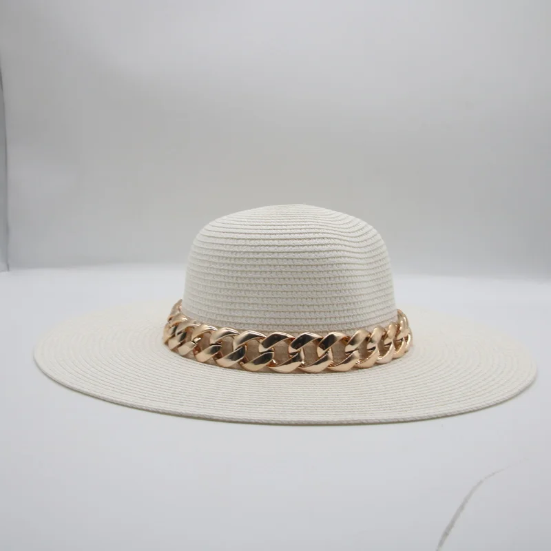 women hats summer solid dome big brim 11cm chain band sun straw hats white black bucket panama beach sun protection sun men caps
women hats summer solid dome big brim 11cm chain band sun straw hats white black bucket panama beach sun protection sun men caps