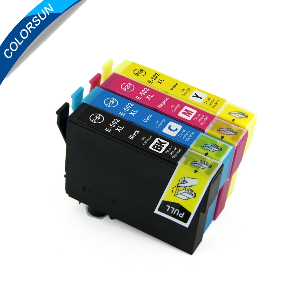 

Colorsun T502XL 502 502XL full Ink Cartridge with Chip Compatible for epson XP5100 xp5105 WF2860 WF2865 printers