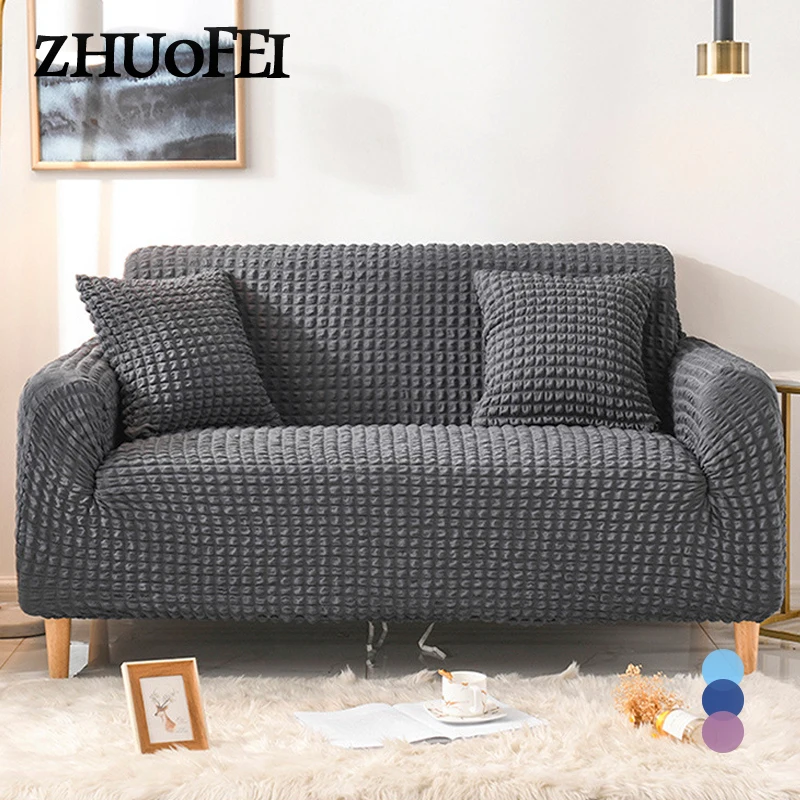 

Living Room Armchair Couch All-inclusive Sofa Covers 1/2/3/4 Seater Solid Color Elastic Couch Cover Stretch Sectional Slipcovers