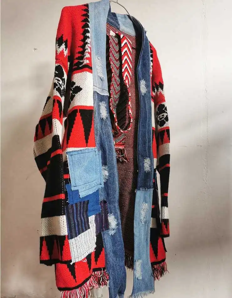 spring arrival New autumn 2021 men/women's high quality demin patchwork cashmere cardigans coat top C451
spring arrival New autumn 2021 men/women's high quality demin patchwork cashmere cardigans coat top C451