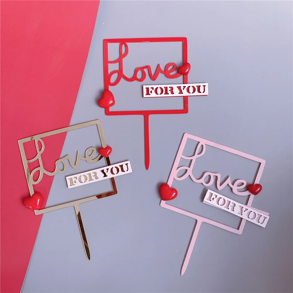 Love For You Acrylic Cake Topper For Valentine's Day Birthday Party Decorations Anniversary Dessert Baking Supplies Lover Gifts
Love For You Acrylic Cake Topper For Valentine's Day Birthday Party Decorations Anniversary Dessert Baking Supplies Lover Gifts