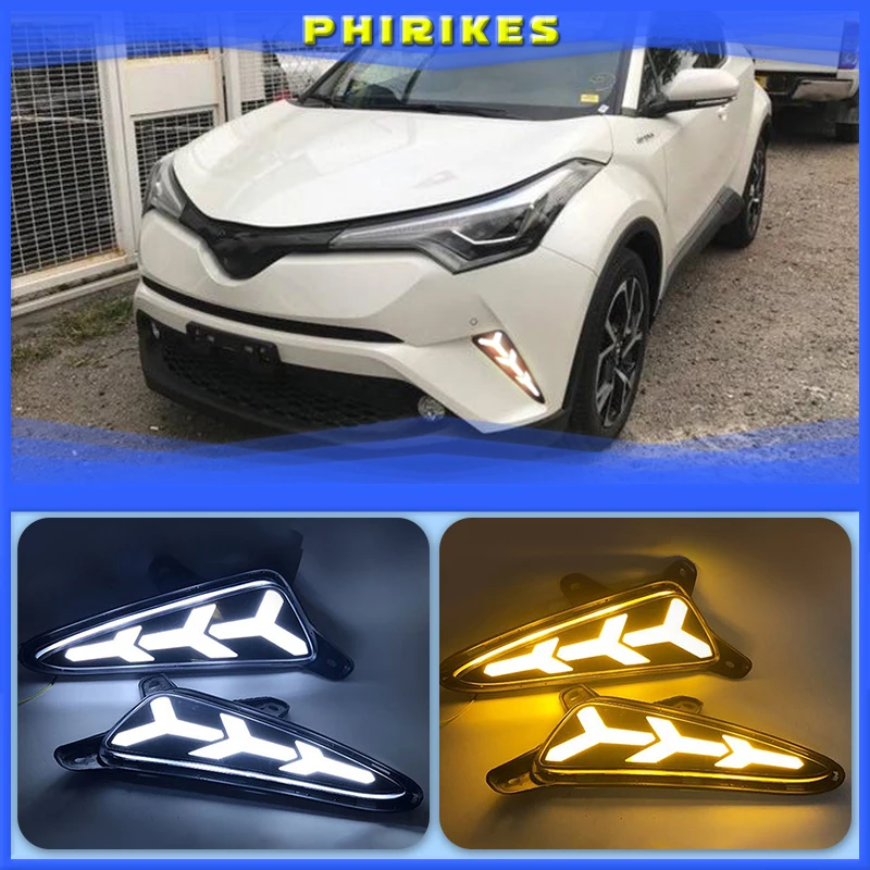 2PCS LED DRL Daytime Running Light For Toyota CHR 2016 2017 2018 2019 Daylight Fog Lamps with Turn Signal Lamp Car Styling
2PCS LED DRL Daytime Running Light For Toyota CHR 2016 2017 2018 2019 Daylight Fog Lamps with Turn Signal Lamp Car Styling