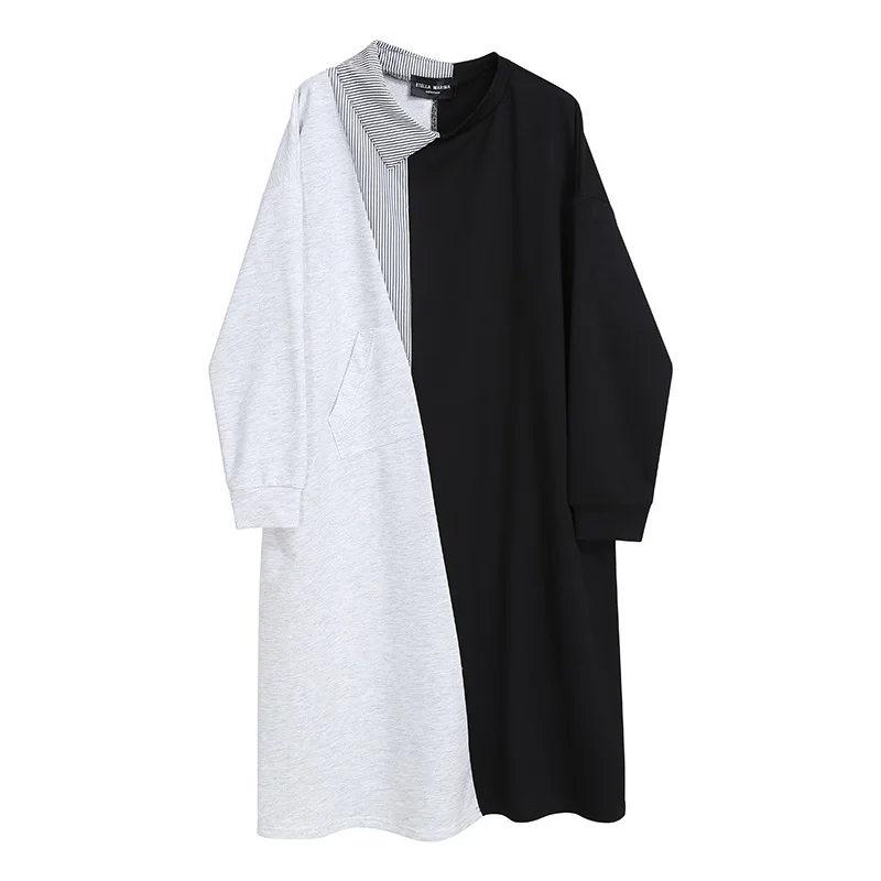 SeeBeautiful Stitching Large Size Dress O Neck Long Sleeve Pocket Contrast Color New Fashion 2021 Spring Women M894
SeeBeautiful Stitching Large Size Dress O Neck Long Sleeve Pocket Contrast Color New Fashion 2021 Spring Women M894