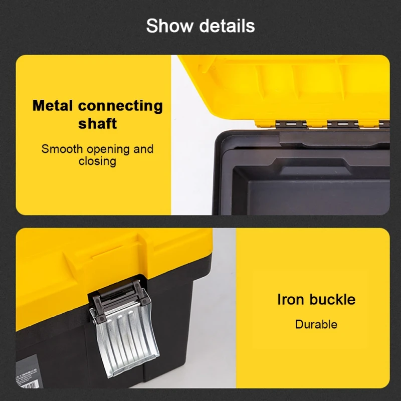Deli Plastic Tool Box 53*31*25cm rubber-plastic bi-material handle, comfortable grip, two-layer structure
Deli Plastic Tool Box 53*31*25cm rubber-plastic bi-material handle, comfortable grip, two-layer structure