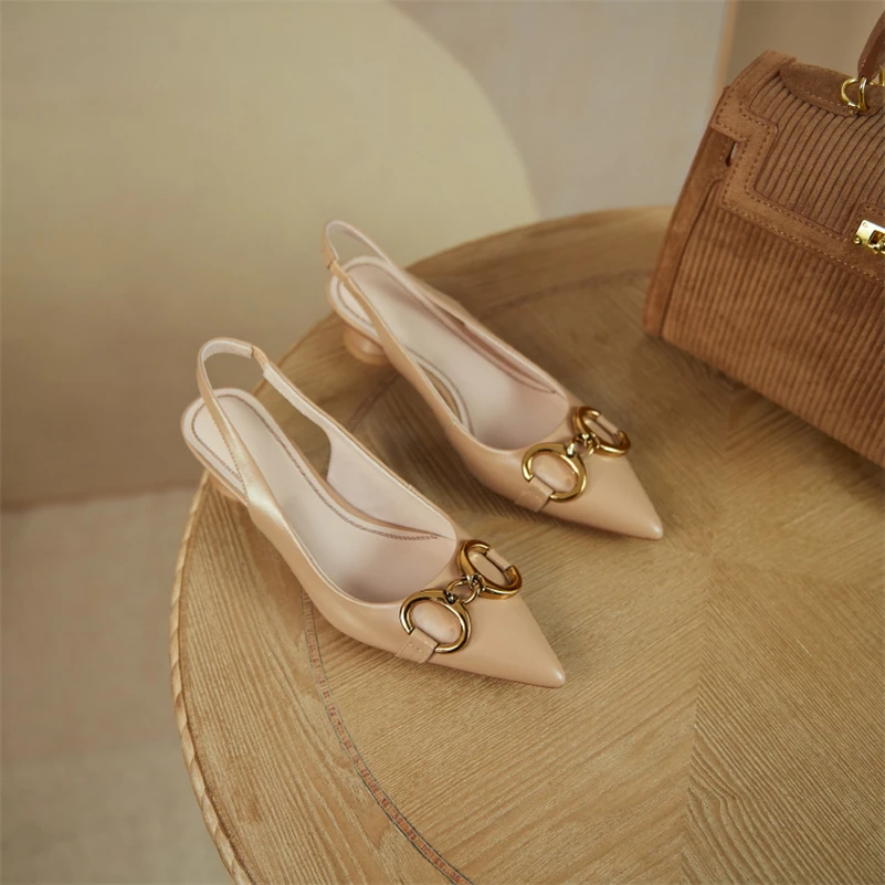 Meotina Slingbacks Shoes Women Genuine Leather Med Heels Strange Style Pumps Meta Decoration Pointed Toe Ladies Footwear Spring
Meotina Slingbacks Shoes Women Genuine Leather Med Heels Strange Style Pumps Meta Decoration Pointed Toe Ladies Footwear Spring