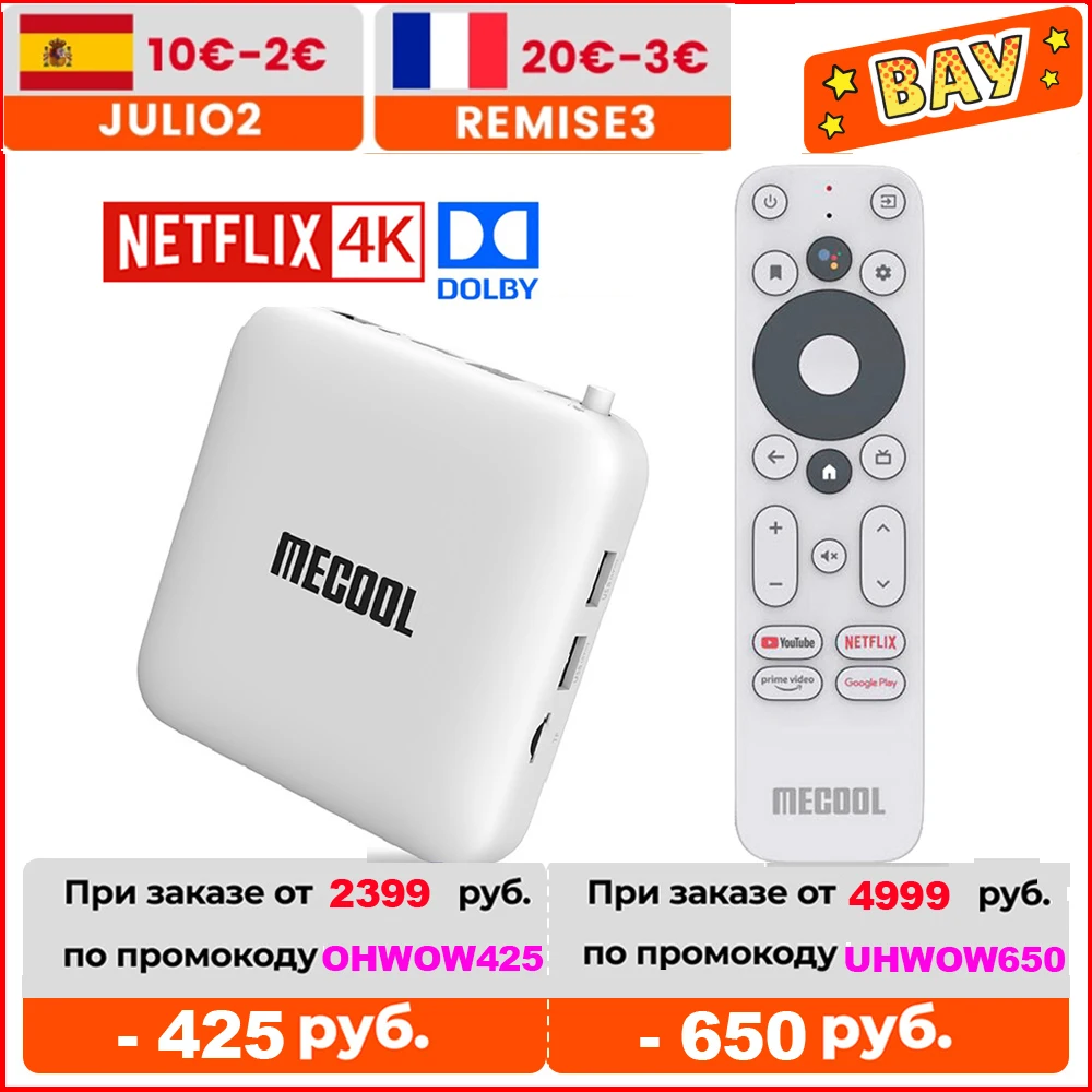 Mecool KM2 DDR4 Google Certified Amlogic S905X2 Android 10 TV Box Support Netflix 4K Dolby Dual Wifi Prime Video Set Top Box
Mecool KM2 DDR4 Google Certified Amlogic S905X2 Android 10 TV Box Support Netflix 4K Dolby Dual Wifi Prime Video Set Top Box