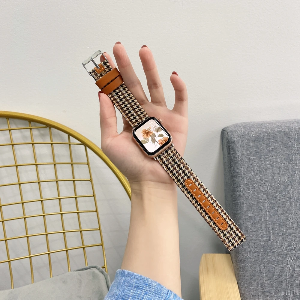 Кожаная Петля от производителя для Apple Watch Band 40 мм 44 ремешок серии 1 2 3 4 5 6 se iwatch 38 42 |