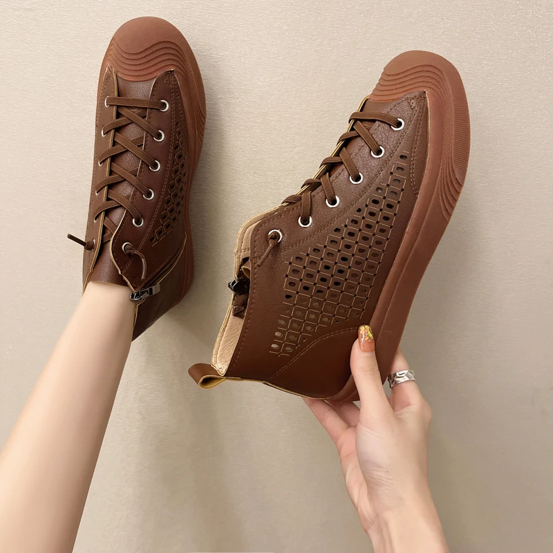 Women's Vulcanized Shoes Summer New Lace-up PU Hollow Flat Casual Shoes Comfortable Lightweight Outdoor Sports Shoes 2021
Women's Vulcanized Shoes Summer New Lace-up PU Hollow Flat Casual Shoes Comfortable Lightweight Outdoor Sports Shoes 2021