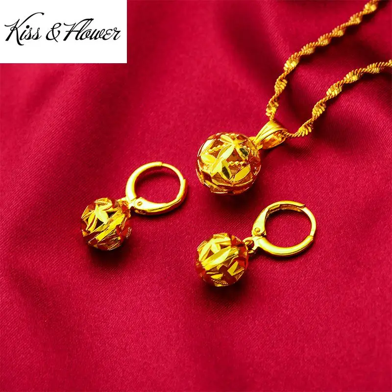 KISS&FLOWER JS12 2022 Fine Jewelry Wholesale Fashion Woman Girl Birthday Wedding Gift Vintage Hollow Ball 24KT Gold Jewelry Set
KISS&FLOWER JS12 2022 Fine Jewelry Wholesale Fashion Woman Girl Birthday Wedding Gift Vintage Hollow Ball 24KT Gold Jewelry Set