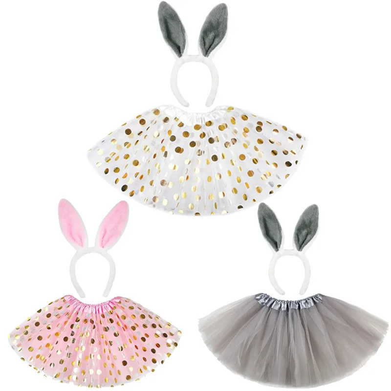 Kids Girls Easter Rabbit Cosplay Costume Glitter Polka Dot Gold Sequins Layered Tulle Tutu Skirt with Bunny Ears Headband Dress
Kids Girls Easter Rabbit Cosplay Costume Glitter Polka Dot Gold Sequins Layered Tulle Tutu Skirt with Bunny Ears Headband Dress