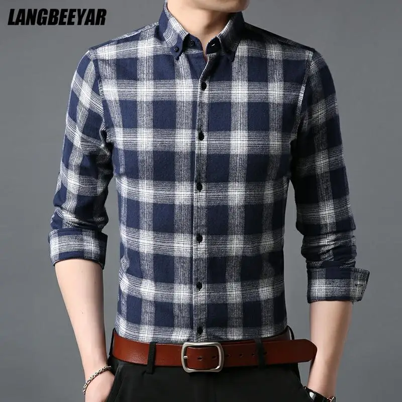 New Fashion Brand Street Button Up Brushed Cotton Plaid Shirts For Men 2021 Trending Long Sleeve Top Quality Casual Men Clothing
New Fashion Brand Street Button Up Brushed Cotton Plaid Shirts For Men 2021 Trending Long Sleeve Top Quality Casual Men Clothing