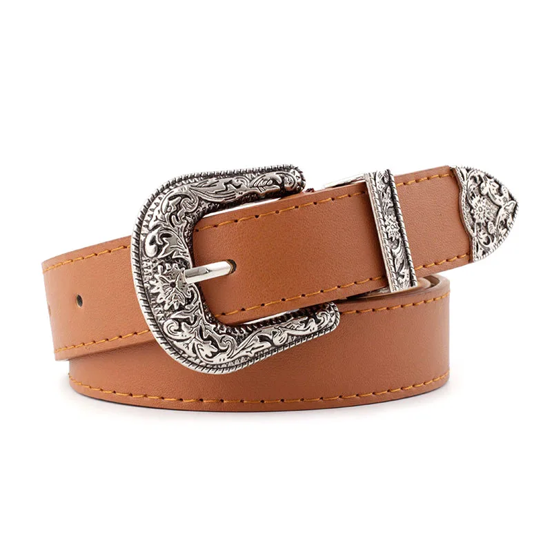 New Vintage Style Solid Color PU Leather Wide Belt For Jeans Pants Dress Ladies Belt With Western Buckle
New Vintage Style Solid Color PU Leather Wide Belt For Jeans Pants Dress Ladies Belt With Western Buckle