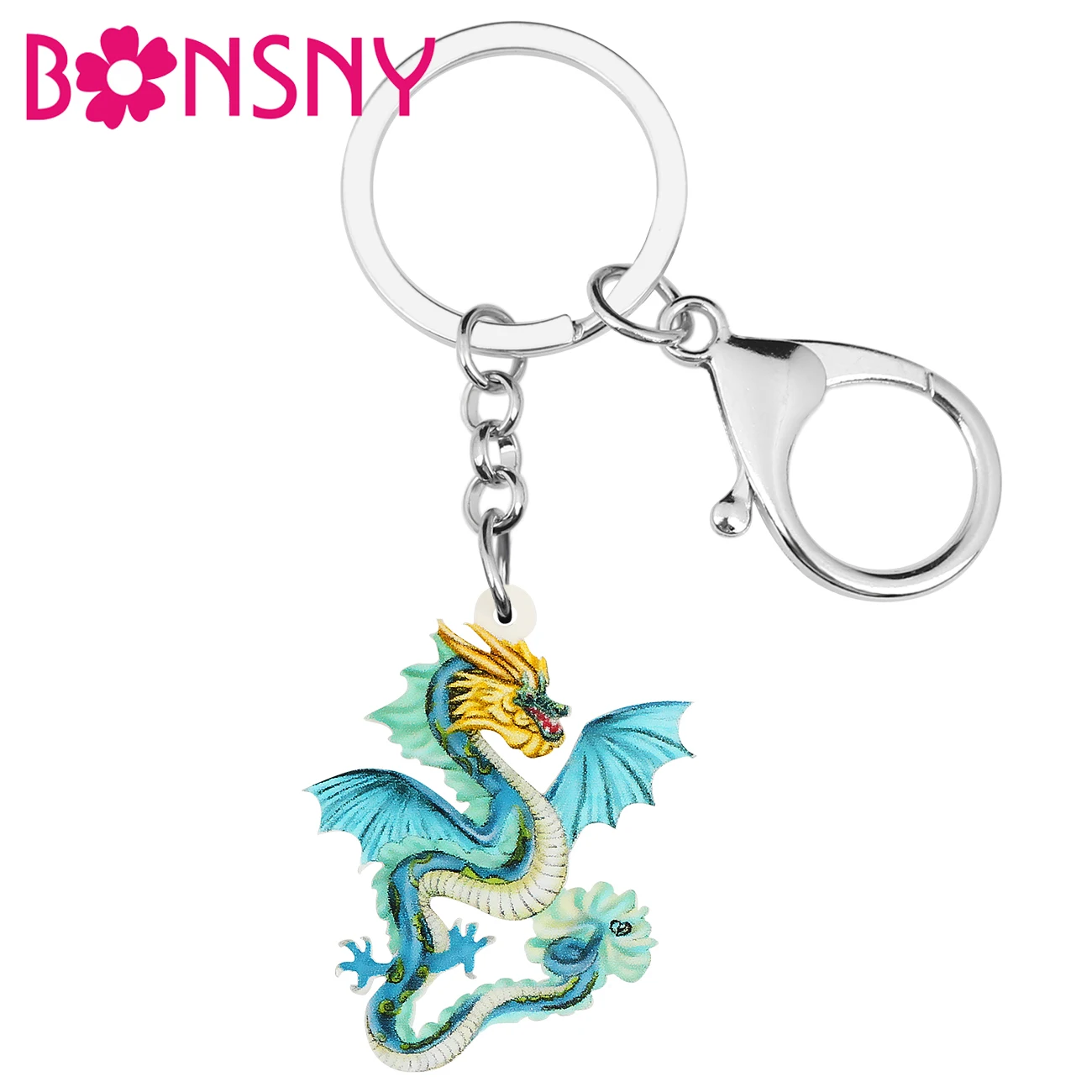 BONSNY Acrylic Cute Blue Dragon Chinese Long Wings Keychains Ring Fashion Key Chain Charms Jewelry For Women Girl Teens Gifts
BONSNY Acrylic Cute Blue Dragon Chinese Long Wings Keychains Ring Fashion Key Chain Charms Jewelry For Women Girl Teens Gifts