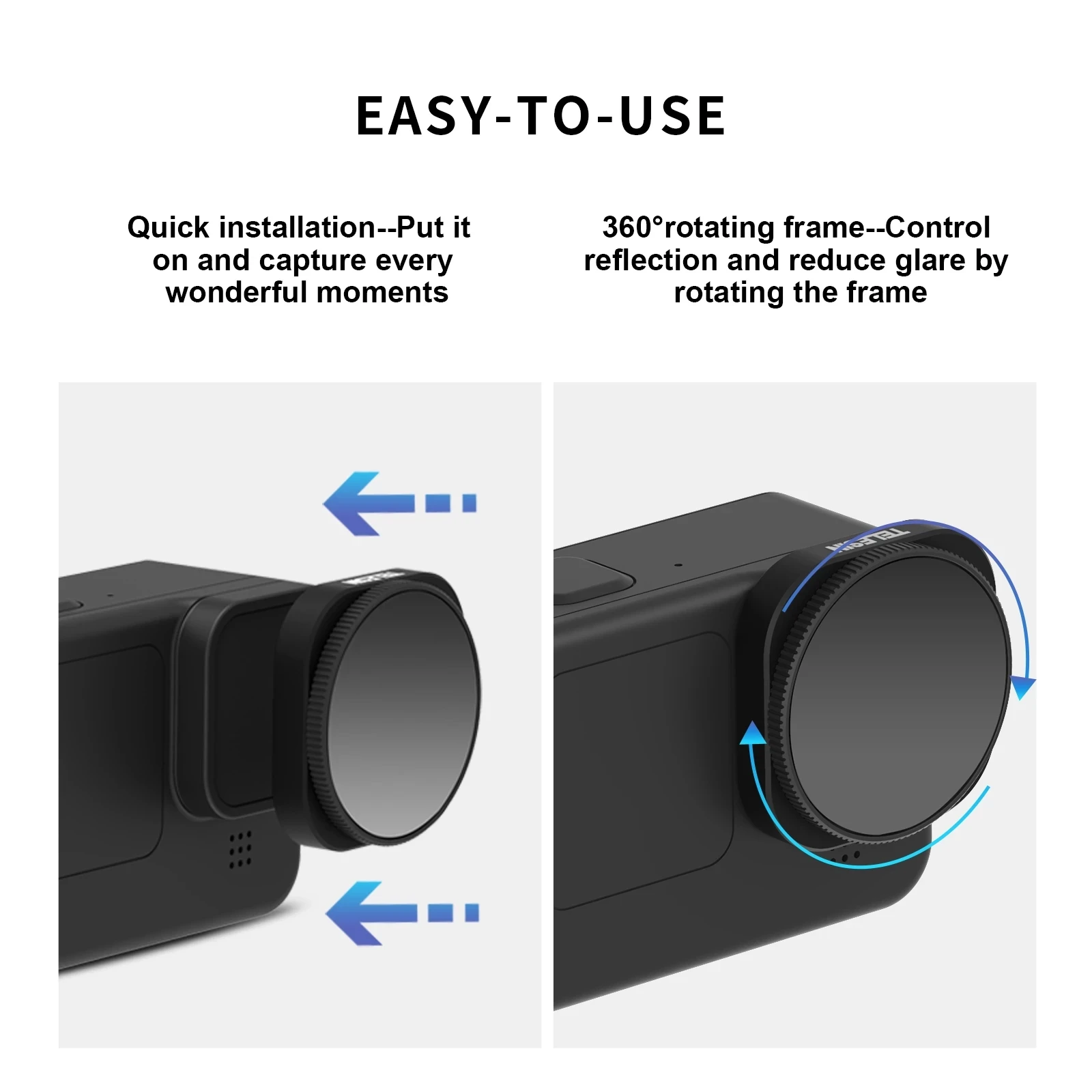 TELESIN Sports Camera Filter ND8/PL ND16/PL ND32/PL Lens Filter 2 in 1 Polarizer Filter Aluminium Alloy Frame For GoPro Hero 9
TELESIN Sports Camera Filter ND8/PL ND16/PL ND32/PL Lens Filter 2 in 1 Polarizer Filter Aluminium Alloy Frame For GoPro Hero 9