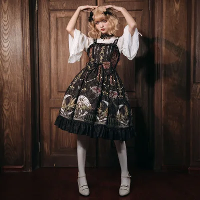 JSK Gothic Lolita Vintage Court Dress Jewelry Printing Bowknot Lace Hallowmas Dress Lolita Cos Chiffon Boatneck Shirt Petticoat
JSK Gothic Lolita Vintage Court Dress Jewelry Printing Bowknot Lace Hallowmas Dress Lolita Cos Chiffon Boatneck Shirt Petticoat