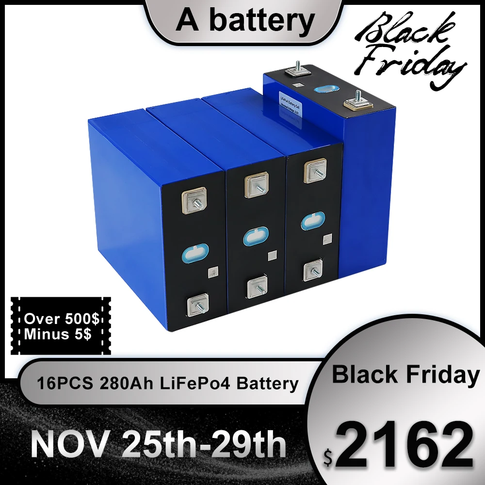 16PCS 3.2V 280Ah Lifepo4 Brand New Rechargeable Battery Lithium Iron Phosphate Solar Grade A Cell 48v Lifepo4 US EU Tax Free
16PCS 3.2V 280Ah Lifepo4 Brand New Rechargeable Battery Lithium Iron Phosphate Solar Grade A Cell 48v Lifepo4 US EU Tax Free