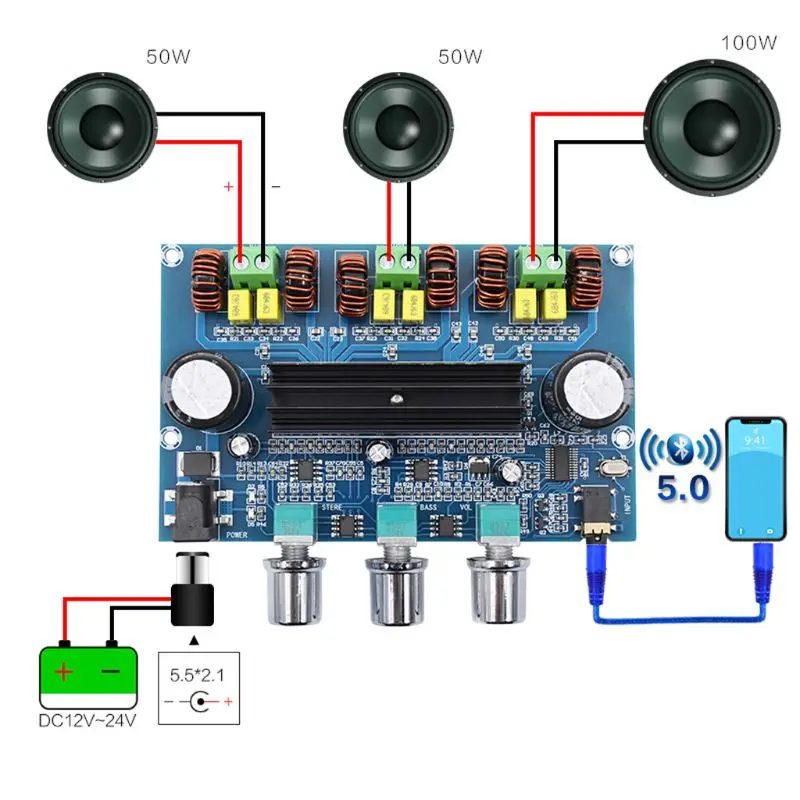 2022 New XH-A305 TPA3116D2 Bluetooth 5.0 Digital Amplifier Board 2.1 Channel High Power
2022 New XH-A305 TPA3116D2 Bluetooth 5.0 Digital Amplifier Board 2.1 Channel High Power