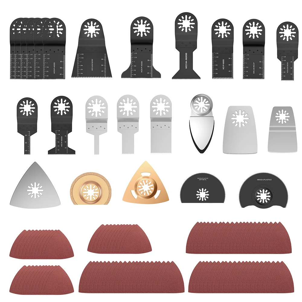 Popular 115pcs Oscillating Multi Tool Saw Blades For Renovator Power Tools as Fein Multimaster,Dremel,Electric tools Accessories
Popular 115pcs Oscillating Multi Tool Saw Blades For Renovator Power Tools as Fein Multimaster,Dremel,Electric tools Accessories