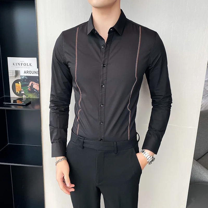 High Quality Men's Shirt Business Casual Long Sleeve Shirts Male Formal Office Dress Clothes Slim Fit Social Party Chemise Homme
High Quality Men's Shirt Business Casual Long Sleeve Shirts Male Formal Office Dress Clothes Slim Fit Social Party Chemise Homme