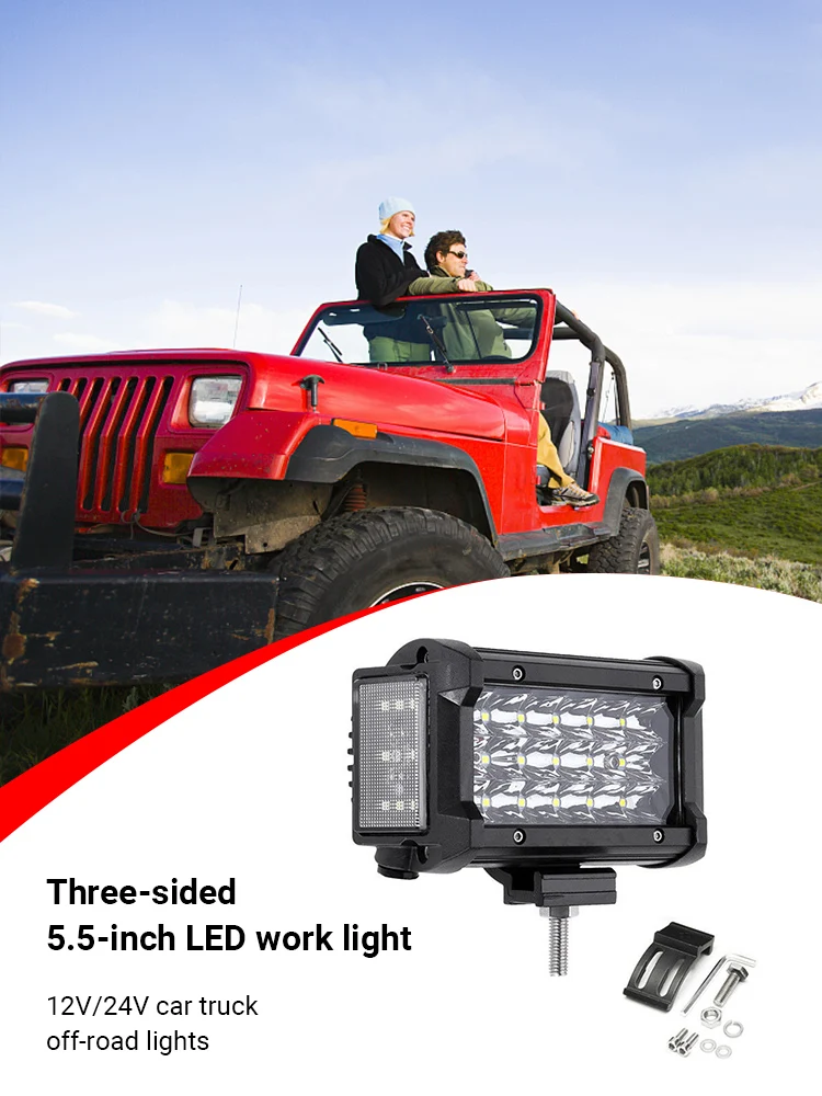 5.5 Inch Side Shooter Led Pods 108W LED Work Light 3-Sides Lighting 12V 24V Driving Light for Offroad Car Truck Lamp
5.5 Inch Side Shooter Led Pods 108W LED Work Light 3-Sides Lighting 12V 24V Driving Light for Offroad Car Truck Lamp