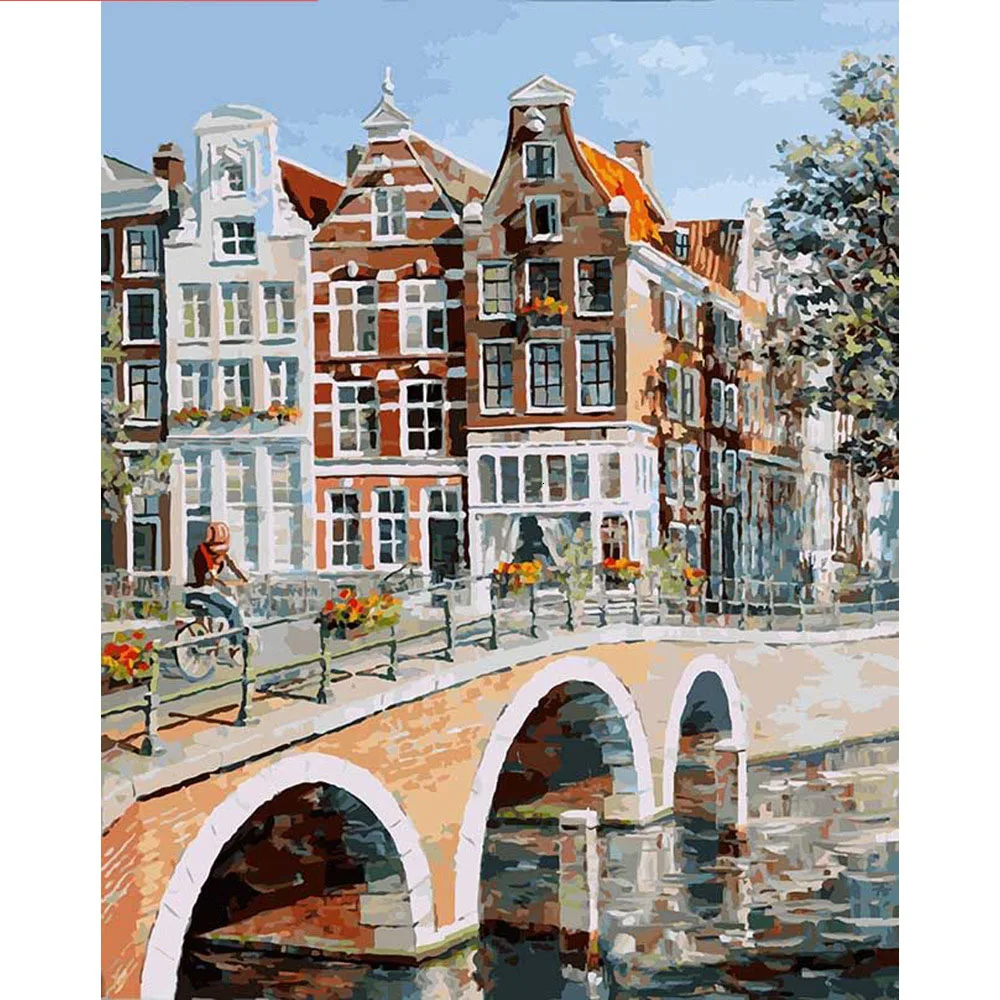 Pictures By Number City Landscape HandPainted Kits Drawing Canvas Coloring Oil Painting Bridge Home Decoration
Pictures By Number City Landscape HandPainted Kits Drawing Canvas Coloring Oil Painting Bridge Home Decoration