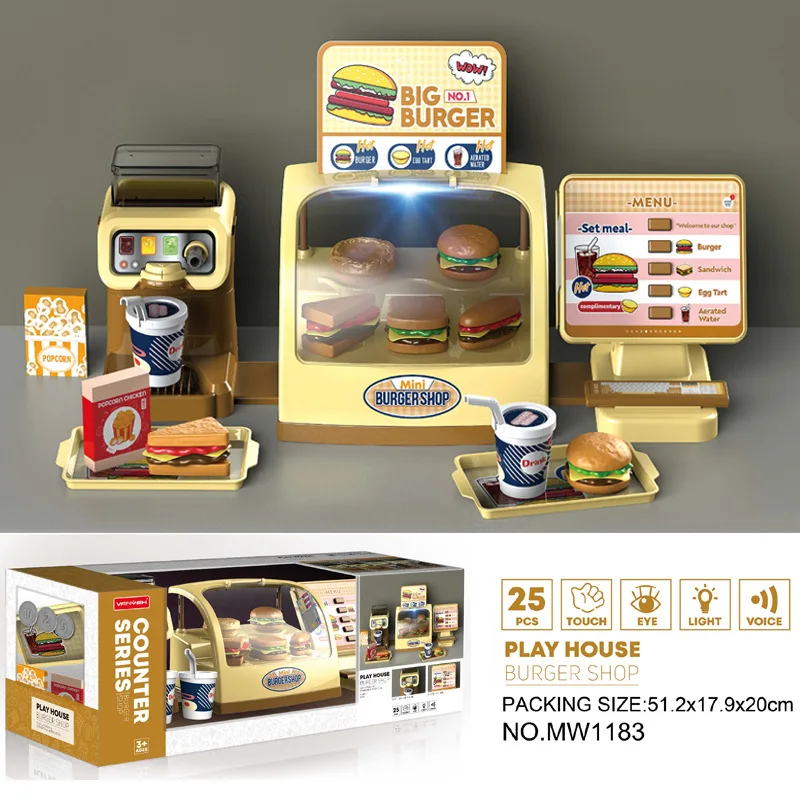 Plastic Children Play House Simulation Supermarket Shopping Cashier Dessert Ice Cream Set Burger Juice Machine Girls Game Toys
Plastic Children Play House Simulation Supermarket Shopping Cashier Dessert Ice Cream Set Burger Juice Machine Girls Game Toys