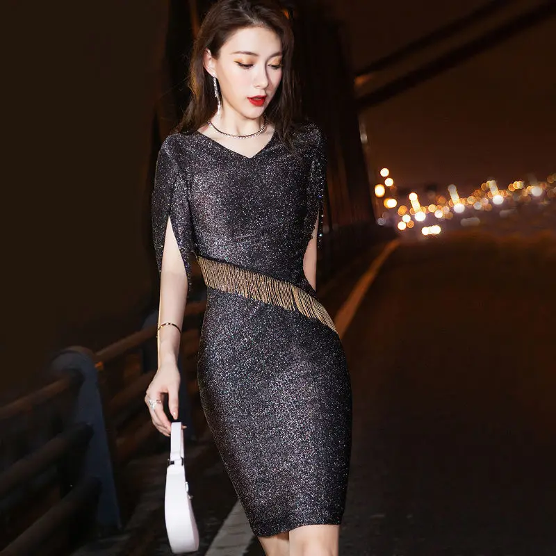 High end foreign style dress for women in 2021 summer new light luxury minority noble temperament celebrity style slim vestidos
High end foreign style dress for women in 2021 summer new light luxury minority noble temperament celebrity style slim vestidos