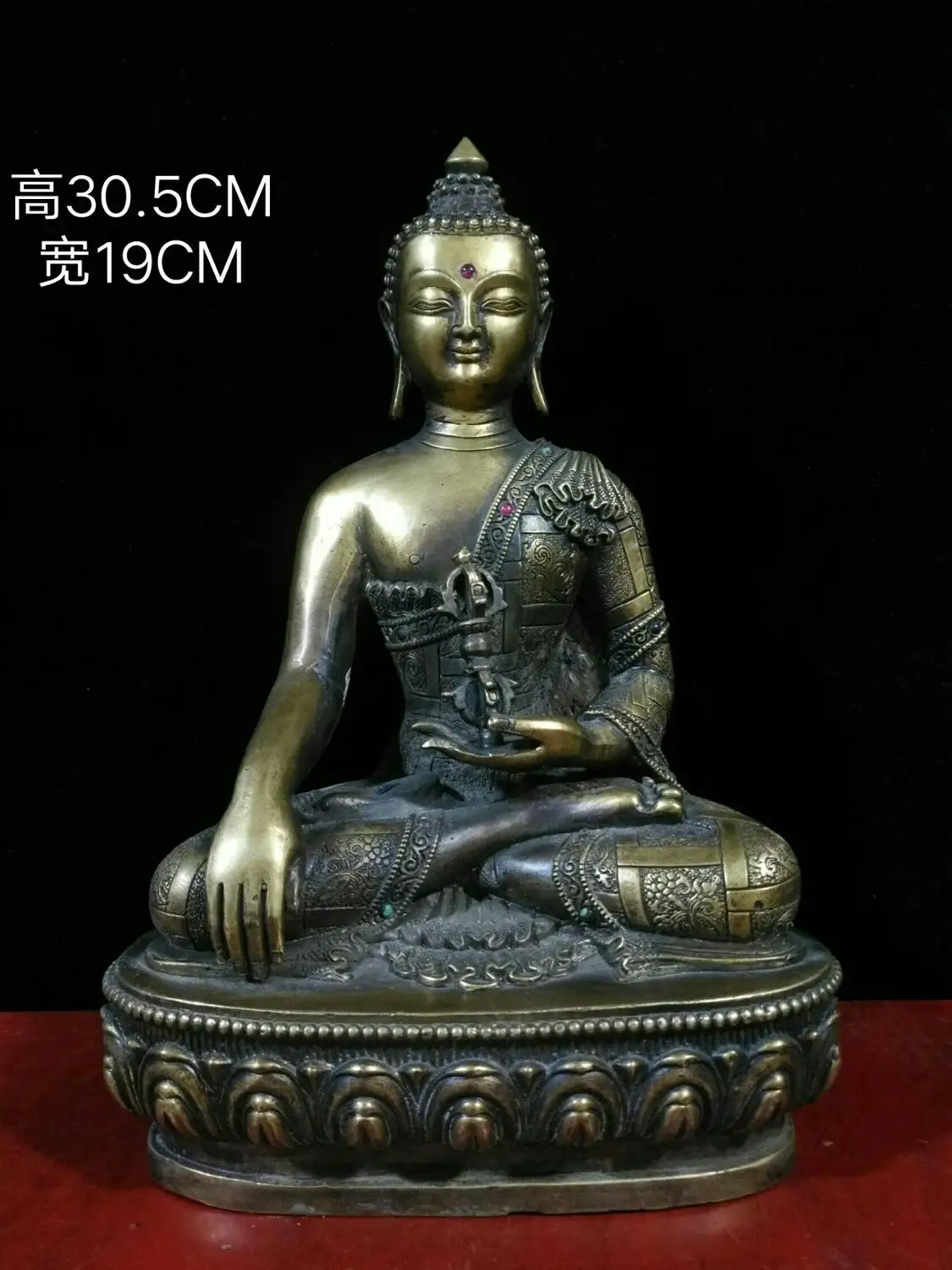 Домашний декор, 12 дюймов, тибетский буддистский храм старая бронзовая позолоченная Драгоценная камень, статуя Будды Шакьямуни, статуя Амит... 
Домашний декор, 12 дюймов, тибетский буддистский храм старая бронзовая позолоченная Драгоценная камень, статуя Будды Шакьямуни, статуя Амит...
