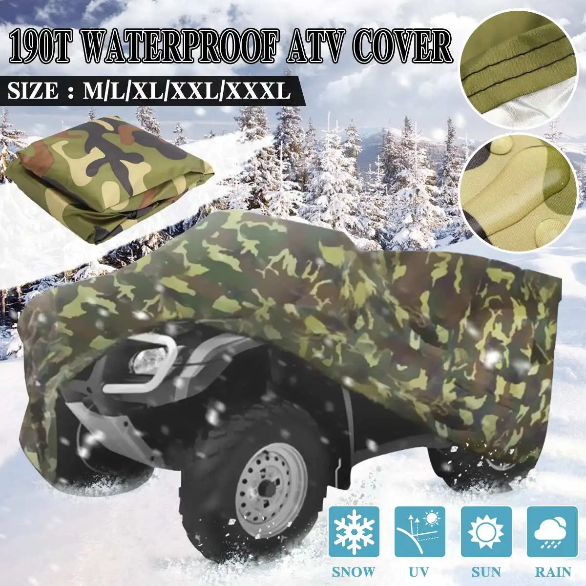 190 камуфляжная Водонепроницаемый мотоцикла велосипеда крышка ATV Quad скутер автомобиля к рулю мотоцикла велосипеда универсальный M-3XL для сне...
190 камуфляжная Водонепроницаемый мотоцикла велосипеда крышка ATV Quad скутер автомобиля к рулю мотоцикла велосипеда универсальный M-3XL для сне...