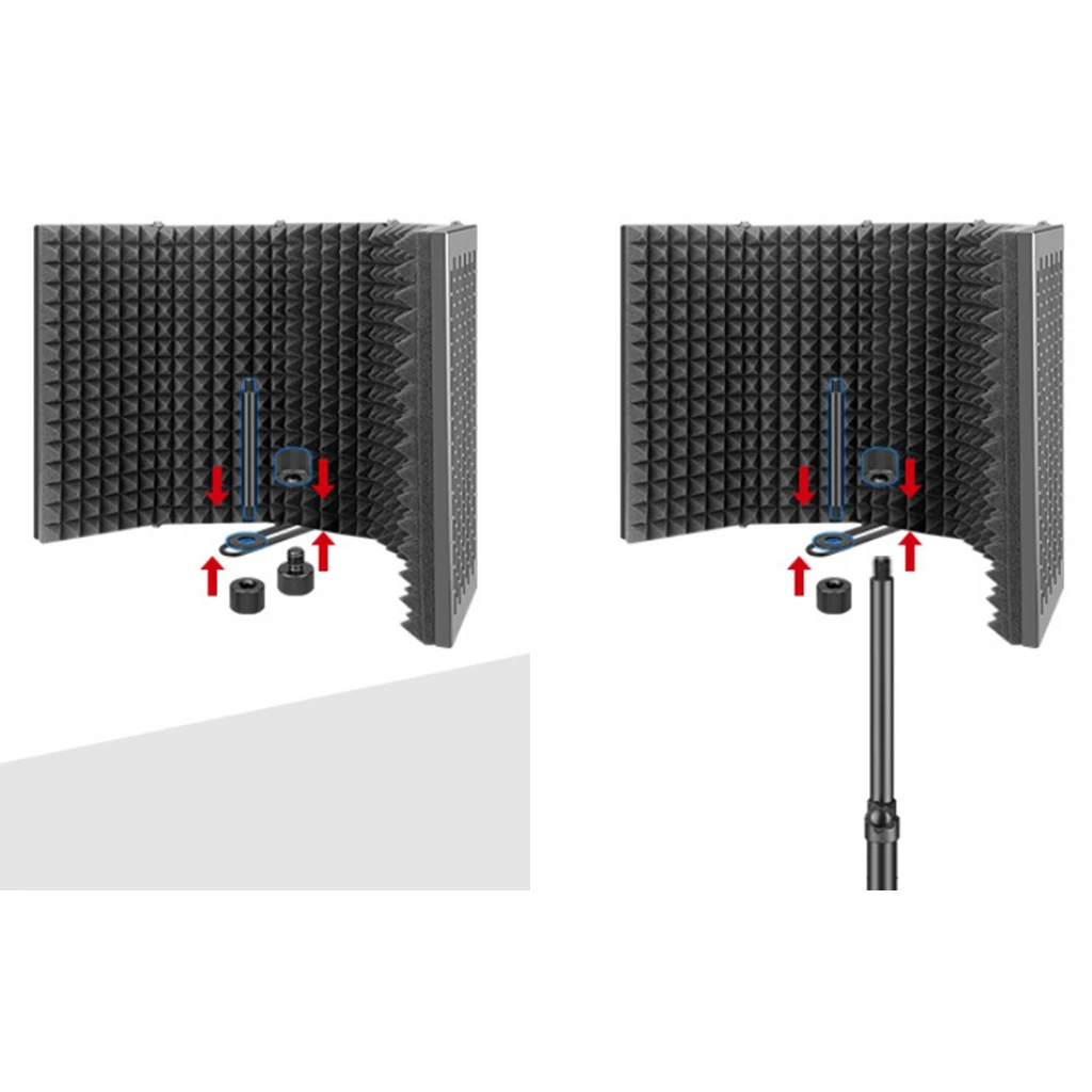 Foldable Studio Recording Microphone Isolation Shield Filter Metal Durable Sound Proof Foam Panels Recording Studio Equipment
Foldable Studio Recording Microphone Isolation Shield Filter Metal Durable Sound Proof Foam Panels Recording Studio Equipment